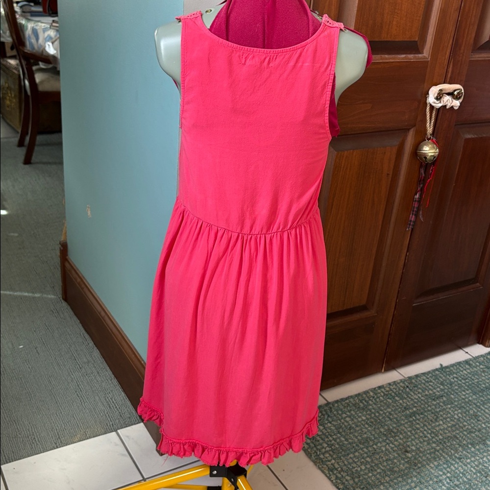 Altar’d State  Sundress  sleeveless scoop neck/lace trim Coral color full skirt - Picture 8 of 12